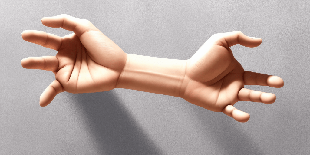 Ai generated picture from the prompt "hand" showing a lack of machine consciousness